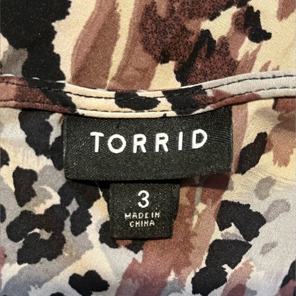 Torrid Women's Plus Size 3 Chablis Lace Trim Cami Top Animal Print - Picture 4 of 14